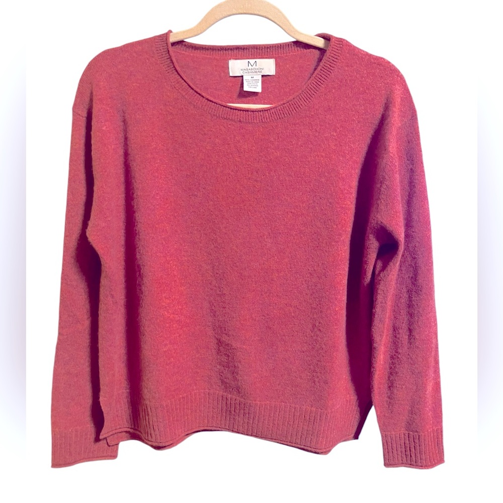 Magaschoni Cashmere Crewneck Sweater Dusty Rose Size M - Picture 3 of 8